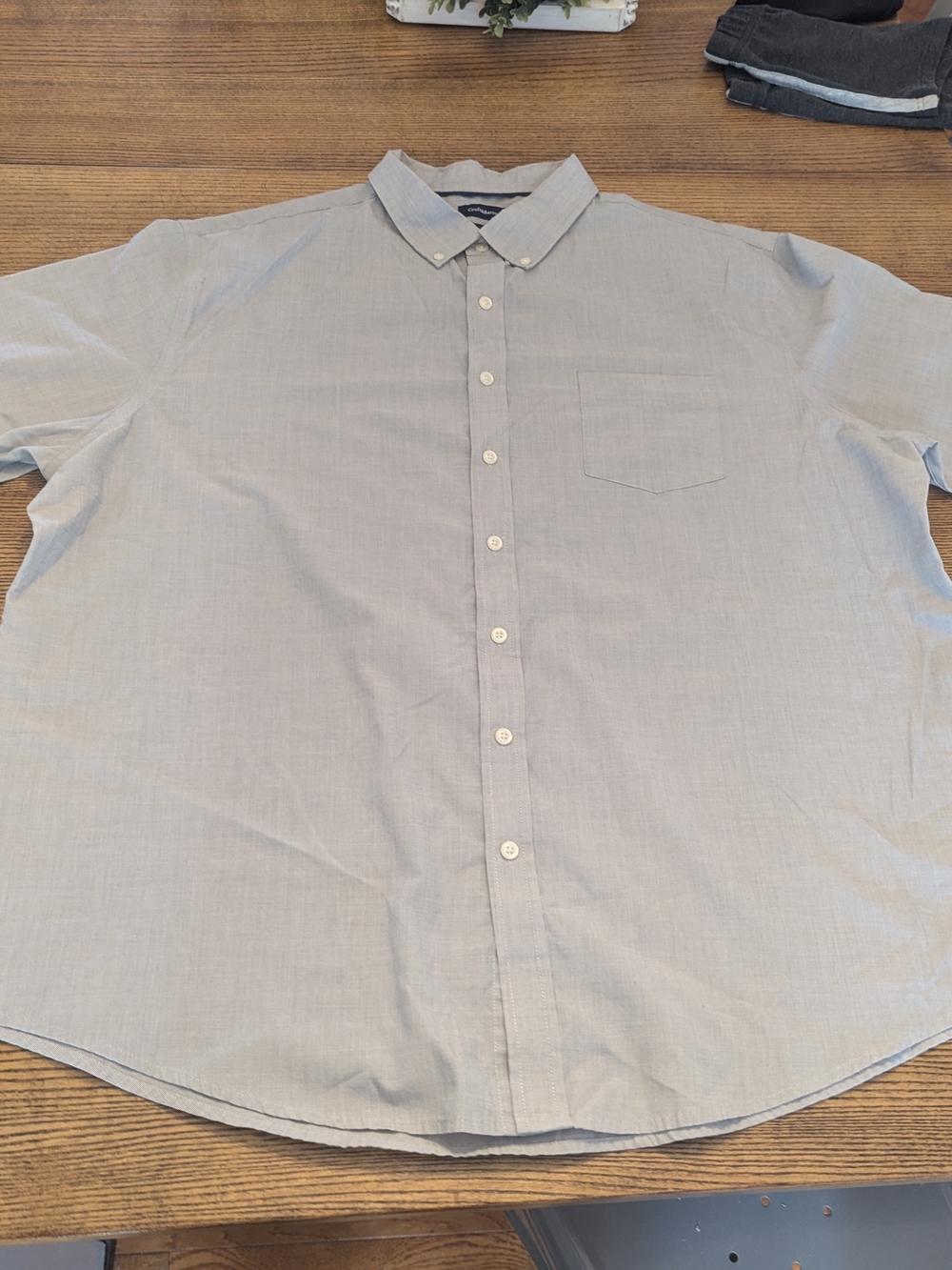 EUC Croft & Barrow Mens XXL Easy Care Button Down Gray Short Sleeve Shirt - Picture 2 of 7